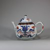 U452 Pair of Chinese imari ribbed teapots and covers