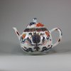 U452 Pair of Chinese imari ribbed teapots and covers