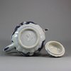 U452 Pair of Chinese imari ribbed teapots and covers