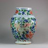 U455 Small Chinese wucai baluster vase, Shunzi (1644-61)