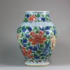 U455 Small Chinese wucai baluster vase, Shunzi (1644-61)