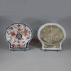 U461 Pair of Chinese imari ribbed shell dishes