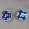 U478 Near pair of Chinese blue and white ginger jars and covers