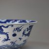 U483 Blue and white dragon bowl, Kangxi (1662-1722)