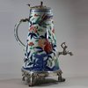 U485 Japanese imari coffee pot and cover with later silver-plated