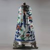 U485 Japanese imari coffee pot and cover with later silver-plated