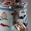 U485 Japanese imari coffee pot and cover with later silver-plated