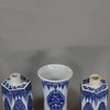 U491 Blue and white three-piece garniture, Kangxi (1662-1722)