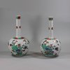 U546 Extremely rare pair of famille verte bottle vases