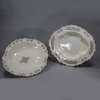 U555 English creamware oval strawberry dish and stand