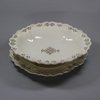 U555 English creamware oval strawberry dish and stand