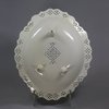 U555 English creamware oval strawberry dish and stand