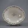 U555 English creamware oval strawberry dish and stand