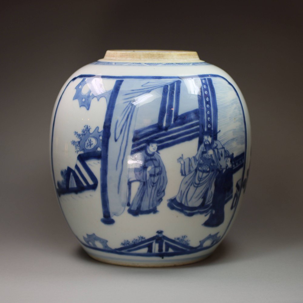 U60 Blue and white ginger jar, Kangxi (1662-1722)