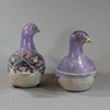 MU610 Extremely rare pair of famille rose export bird sauce tureen