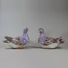 MU610 Extremely rare pair of famille rose export bird sauce tureen