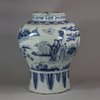 U617 Dutch Delft blue and white vase, 17th Century