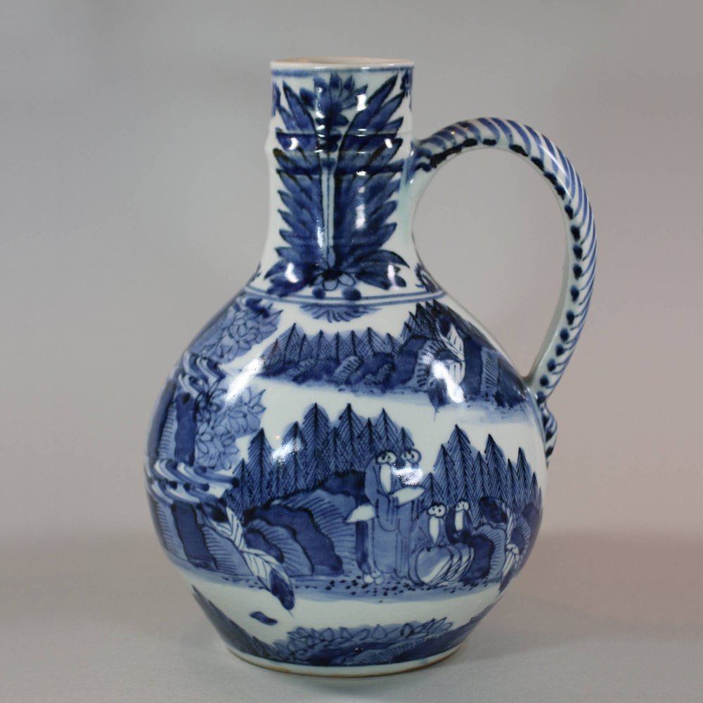 U640 Japanese blue and white Arita jug, circa 1680