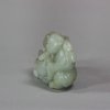 U659 Celadon jade group of the Hehe Erxian, Qing dynasty