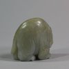 U662 Small celadon jade elephant, Qing dynasty