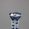 U672 Blue and white facetted hexagonal bottle vase