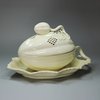 U68 English creamware melon tureen, cover and under plate