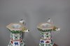 U688 Pair of Chinese hexagonal famille verte puzzle jugs