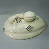 U68 English creamware melon tureen, cover and under plate