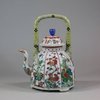 U690 Famille-verte moulded wine pot and cover, Kangxi (1662-1722)