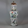 U691 Famille-verte multi-faceted vase Kangxi (1662-1722)