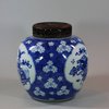 U701 Blue and white ginger jar, Kangxi (1662-1722)