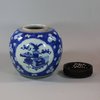 U701 Blue and white ginger jar, Kangxi (1662-1722)