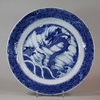 U711 Blue and white dragon dish, Kangxi (1662-1722)