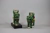 U715 Pair of famille verte biscuit joss stick holders