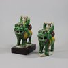 U715 Pair of famille verte biscuit joss stick holders