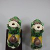 U715 Pair of famille verte biscuit joss stick holders