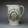 U72 English creamware transfer-printed Masonic jug, c.1800