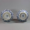 U720 Pair of Chinese blue and white bottle vases