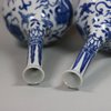 U720 Pair of Chinese blue and white bottle vases