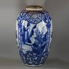 U721 Large Chinese blue and white ovoid vase, Kangxi (1662-1722)