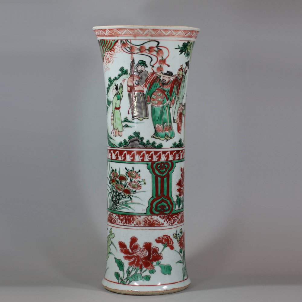 U728 Wucai Gu vase, Shunzhi (circa 1650-1660)