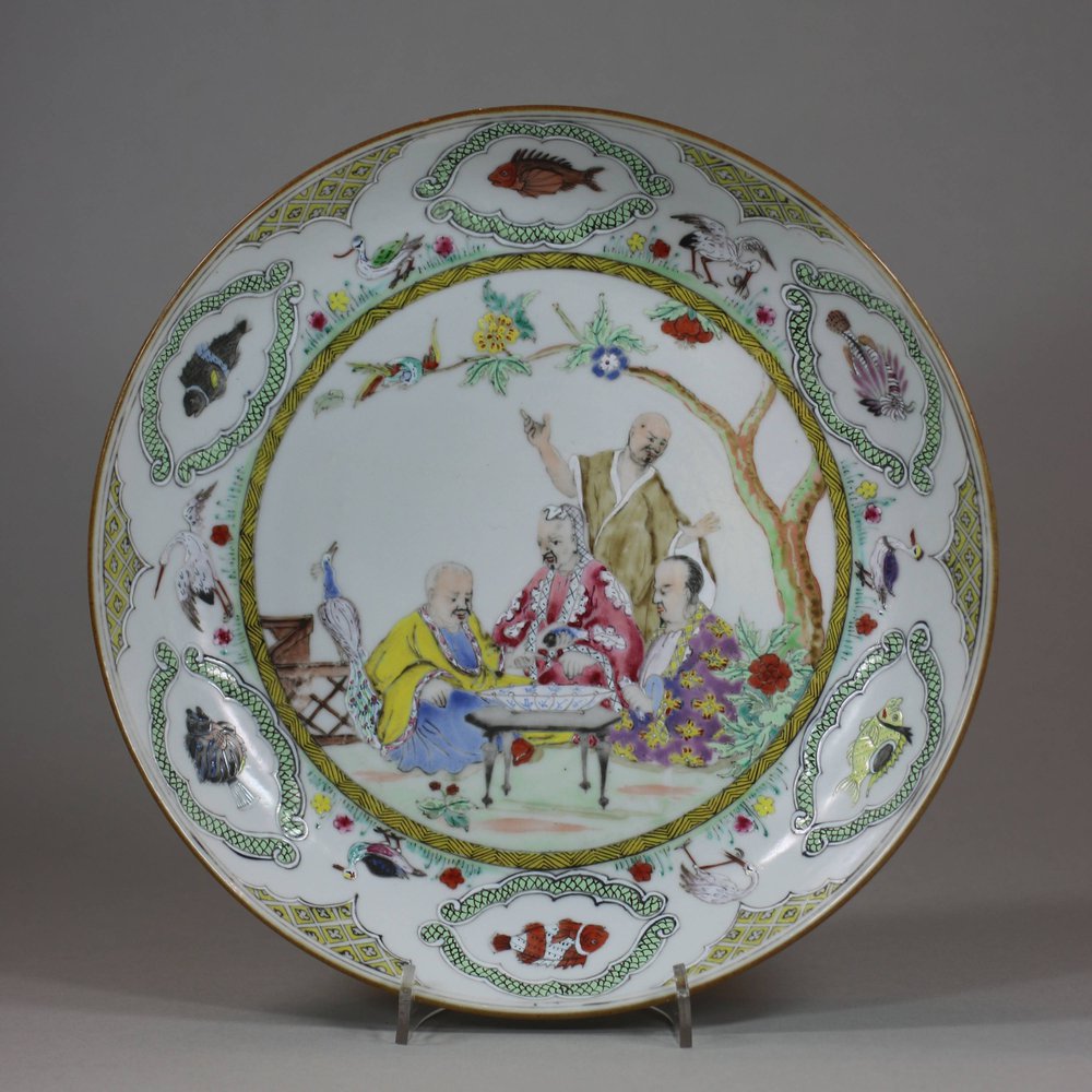 U735 Pronk famille rose ‘Doctor’s Visit’ plate, circa 1738-40