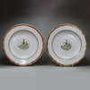 U74 Pair of famille rose 'Danish market' armorial plates