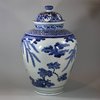 U749 Japanese Arita blue and white jar and cover, circa 1680