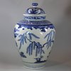 U749 Japanese Arita blue and white jar and cover, circa 1680