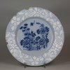 U762 Bristol blue and white ‘Plantation’ delft plate, circa 1760