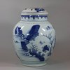 U777 Blue and white transitional baluster vase and cover