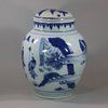 U777 Blue and white transitional baluster vase and cover