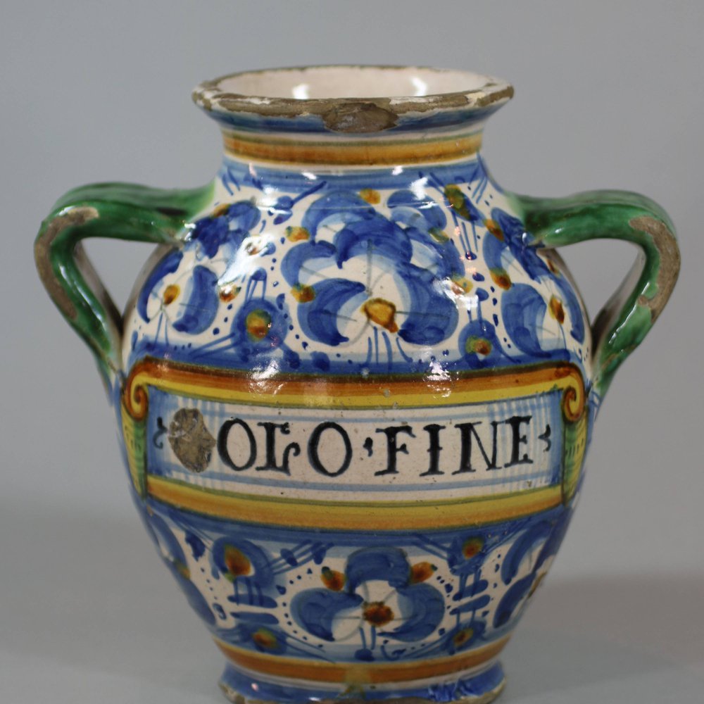 U793 Montelupo two-handled vase, late 17th century