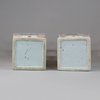 U801 Pair of famille verte porcelain square-section vases